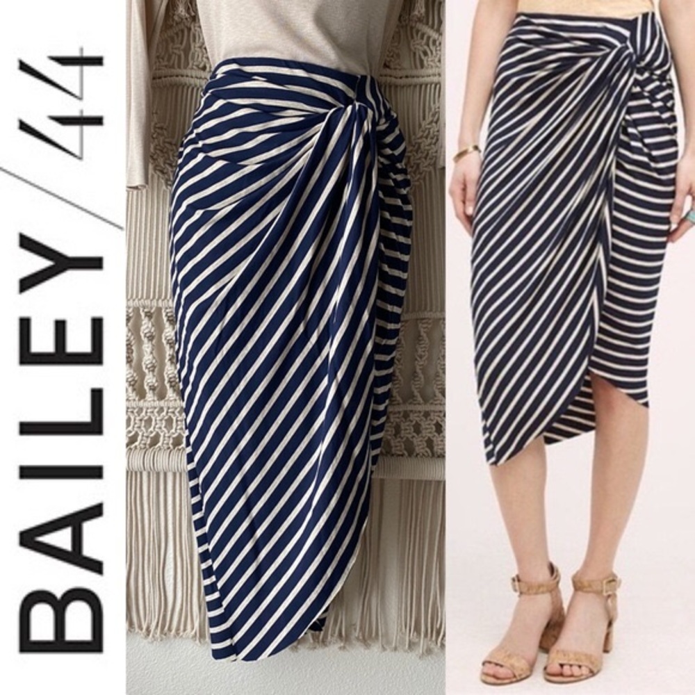 Anthropologie Bailey/44 Striped Skirt with Ruching